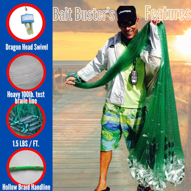 Bait Buster Mullet Net - 1-1/4 Sq. Mesh  Lee Fisher Sports – Lee Fisher  Sports