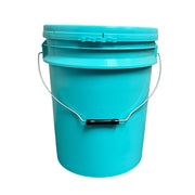 Bucket - 5 Gallon Outdoor Metal Handle Bucket with Lid, Aqua Blue Color